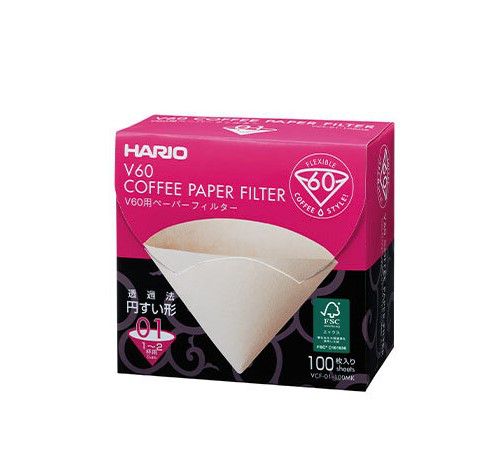 Hario V60 01 Paper Filters Natural